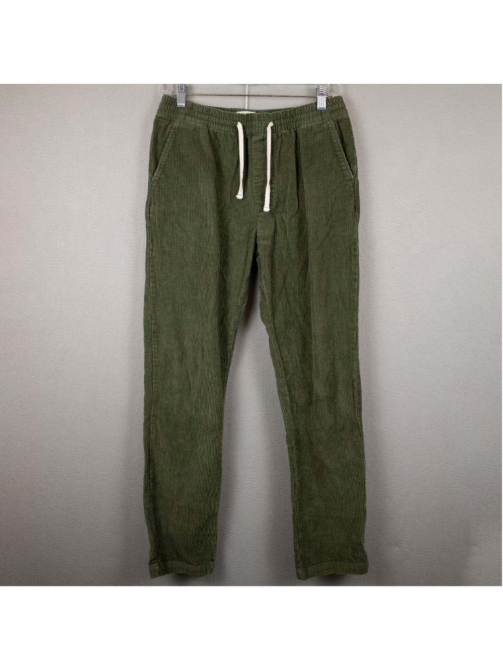 Wellen olive corduroy slim fit pants-XS